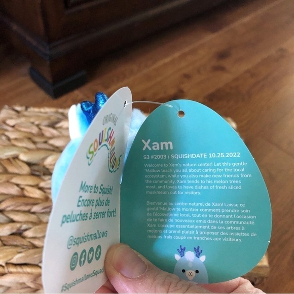 Squishmallows bag clip: Xam the blue Ram 3” - Picture 6 of 7